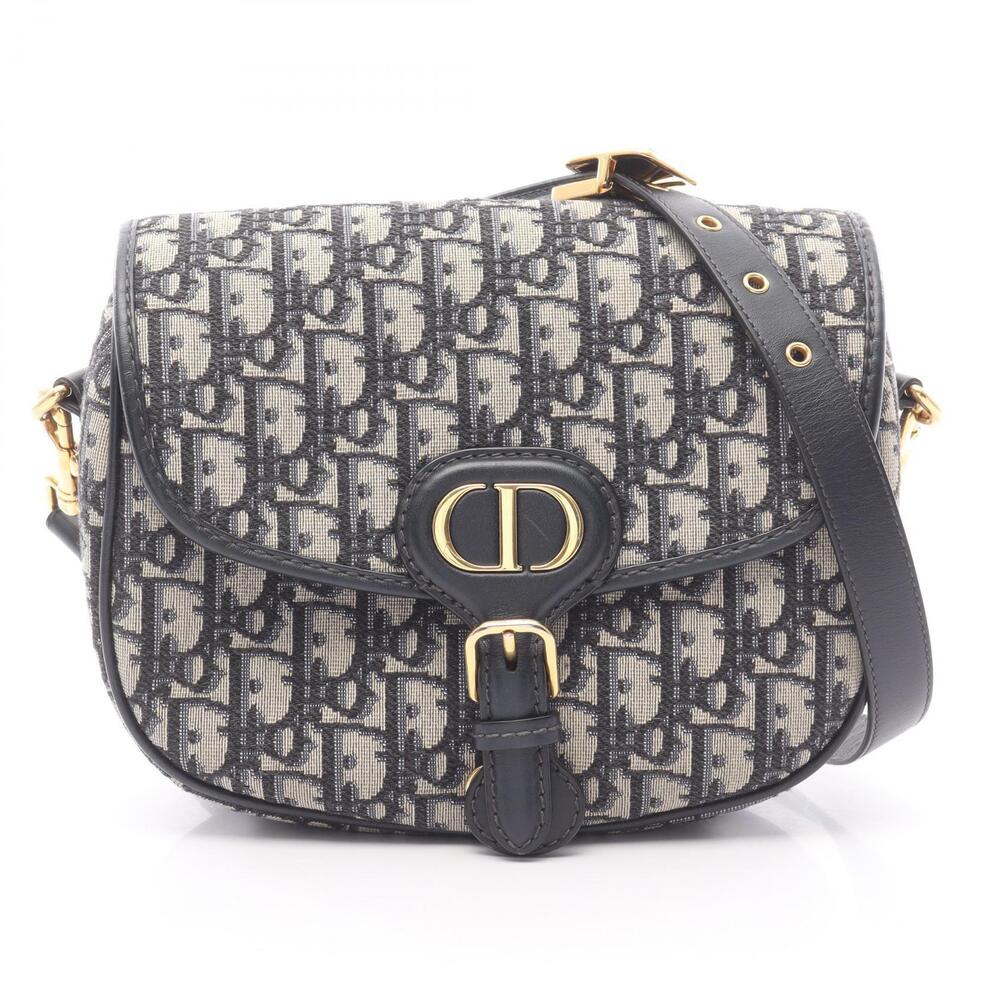 Dior Boy Oblique Shoulder Bag Canvas Leather Beige Black Blue